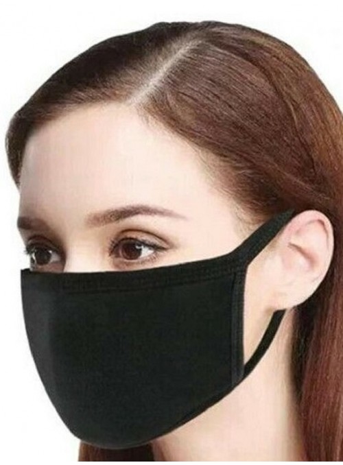 Plain black triple layer Face Mask